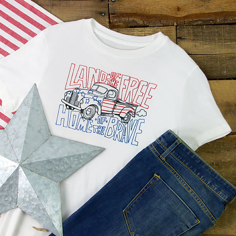 Land of the Free Retro Truck