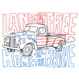 Land of the Free Retro Truck