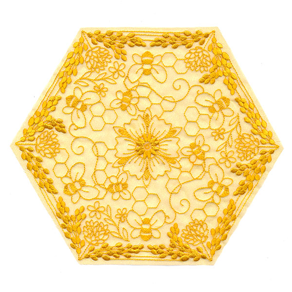 Buzzing Details Honeybee Doily (Organza)
