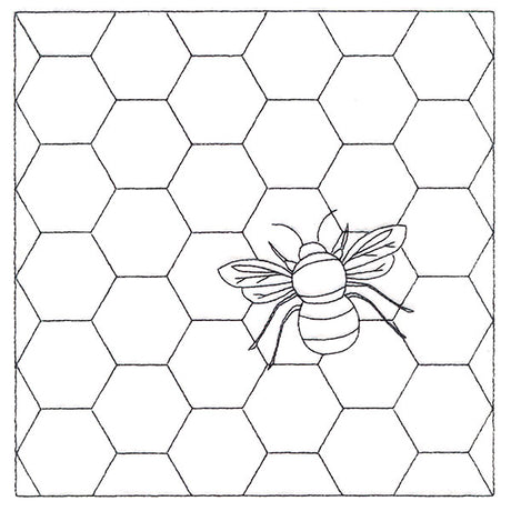 Honeycomb Hexagon With Bee (Double Run)