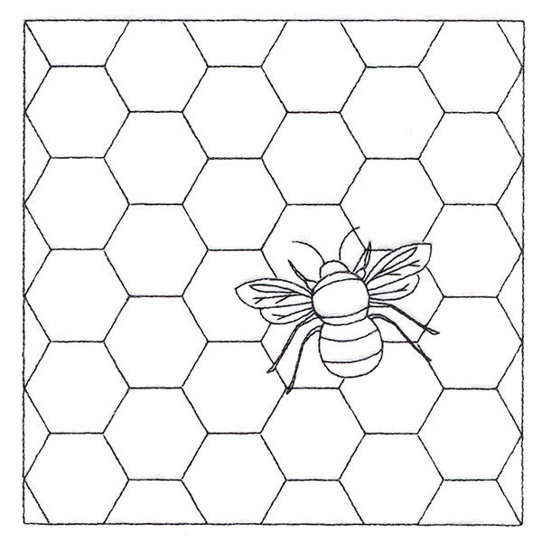 Honeycomb Hexagon With Bee (Double Run)