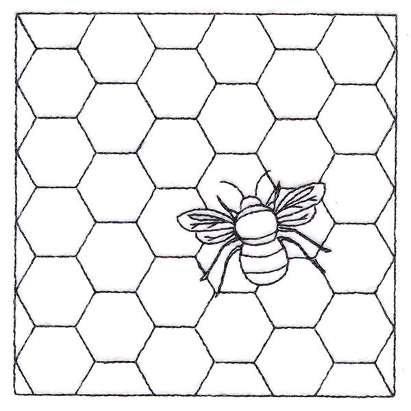 Honeycomb Hexagon With Bee (Double Run)