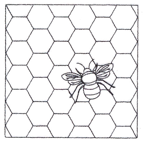 Honeycomb Hexagon With Bee (Double Run)