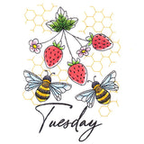Honeybees & Strawberries On Tuesday