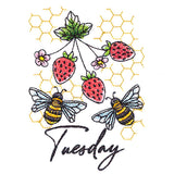 Honeybees & Strawberries On Tuesday