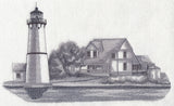 Rock Island Lighthouse Sketch (New York)