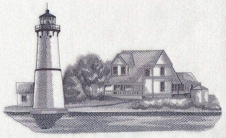 Rock Island Lighthouse Sketch (New York)