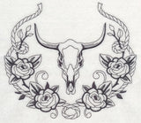 Steer Skull and Rose Laurel