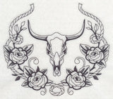 Steer Skull and Rose Laurel