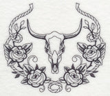 Steer Skull and Rose Laurel
