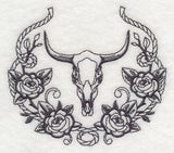 Steer Skull and Rose Laurel