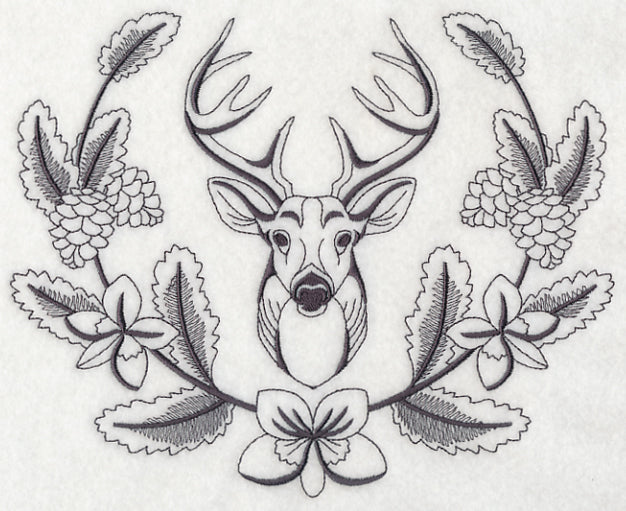 Deer Buck and Woodsy Laurel