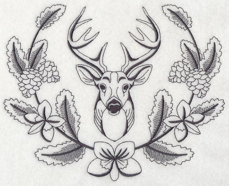 Deer Buck and Woodsy Laurel