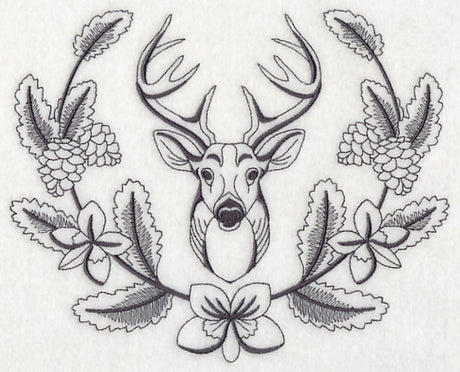 Deer Buck and Woodsy Laurel