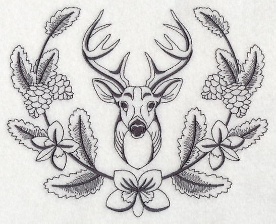 Deer Buck and Woodsy Laurel