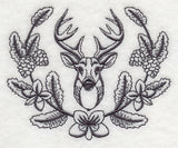 Deer Buck and Woodsy Laurel