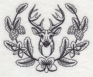 Deer Buck and Woodsy Laurel