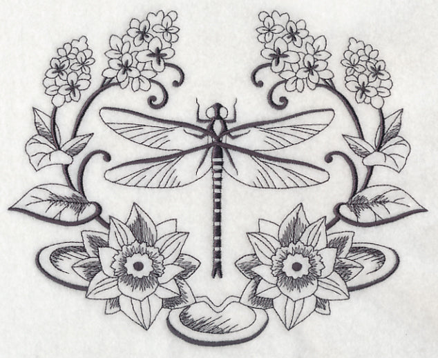 Dragonfly and Lily Laurel