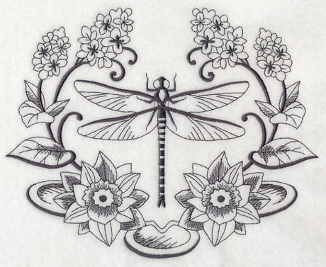 Dragonfly and Lily Laurel