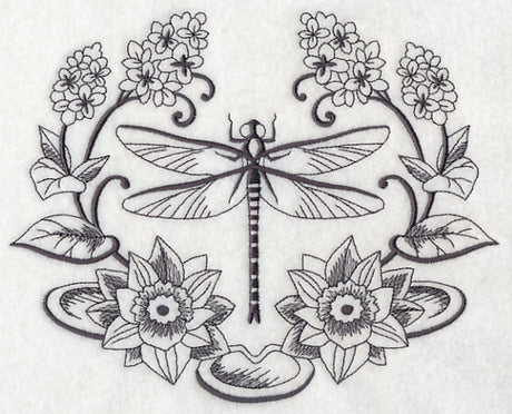 Dragonfly and Lily Laurel