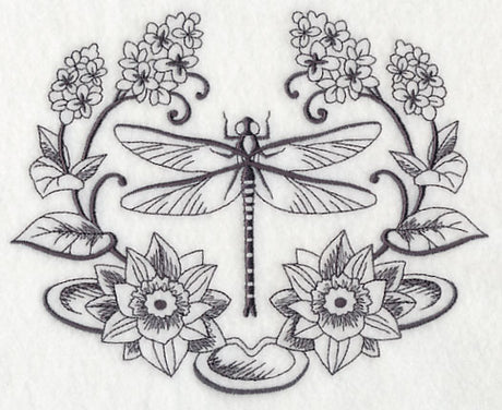Dragonfly and Lily Laurel