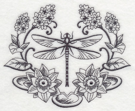 Dragonfly and Lily Laurel