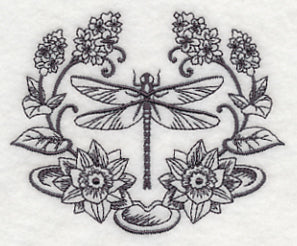 Dragonfly and Lily Laurel