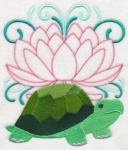 Tranquil Turtle and Lotus Blossom