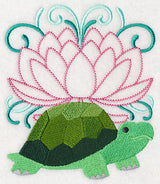 Tranquil Turtle and Lotus Blossom