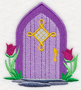 Fairy Door with Tulips