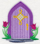 Fairy Door with Tulips