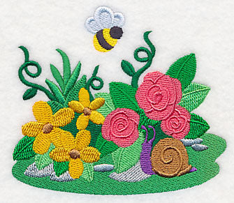 Buzzing Bee and Flowers