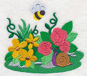 Buzzing Bee and Flowers