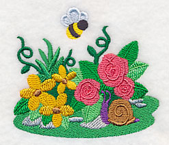 Buzzing Bee and Flowers