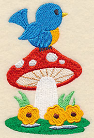 Bluebird on Toadstool