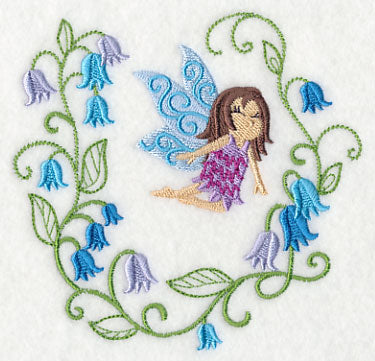 Fairy Bonnie with Bluebell Wreath