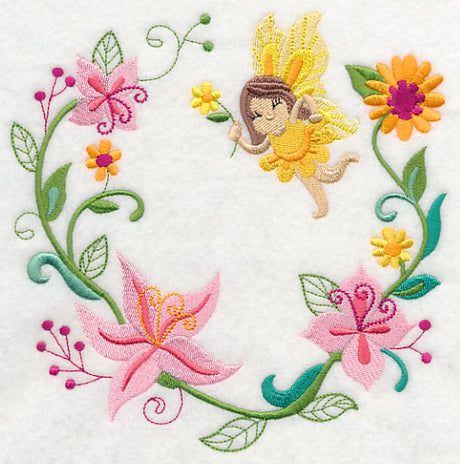 Fairy Laurie with Lily Wreath