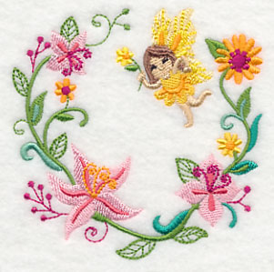 Fairy Laurie with Lily Wreath