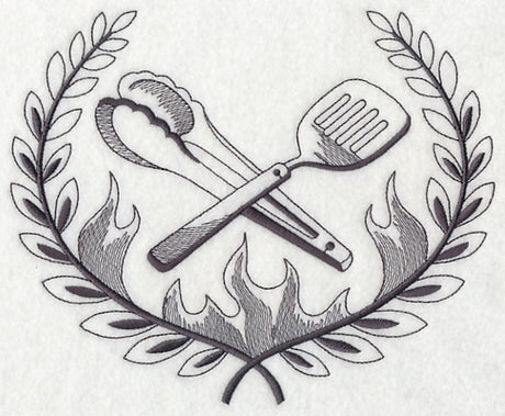 Grill Tools and Flaming Laurel