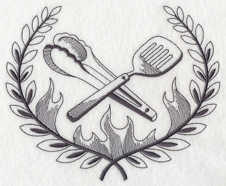 Grill Tools and Flaming Laurel