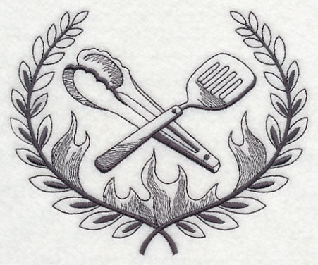 Grill Tools and Flaming Laurel