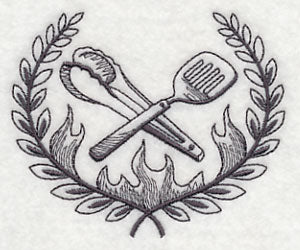 Grill Tools and Flaming Laurel