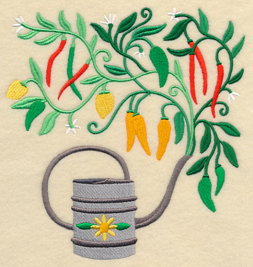 Chili Peppers and Watering Can