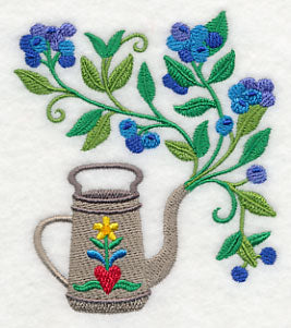 Blueberries and Watering Can