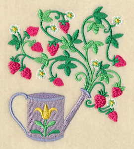 Strawberries and Watering Can