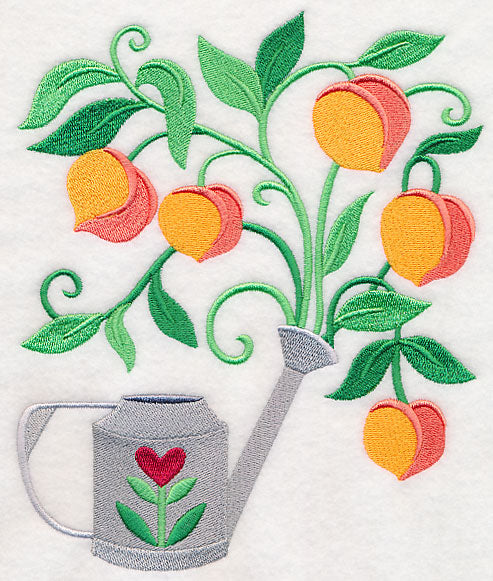 Peaches and Watering Can