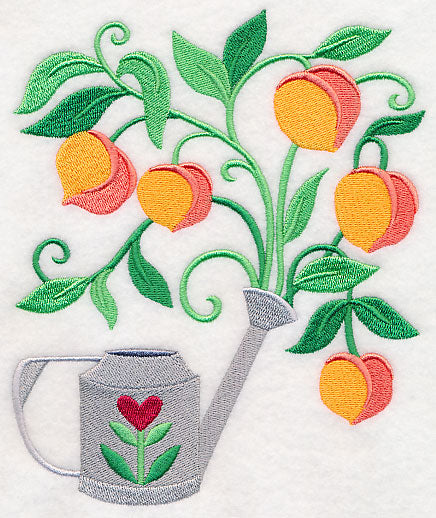 Peaches and Watering Can