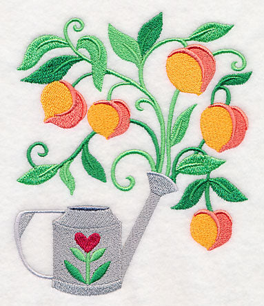 Peaches and Watering Can