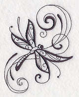 Inky Dragonfly and Swirls 1