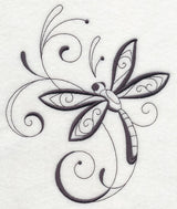 Inky Dragonfly and Swirls 2